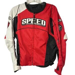 Speed and Strength Textile Motorcycle Jacket Mens Large Red Moto Sport Biker